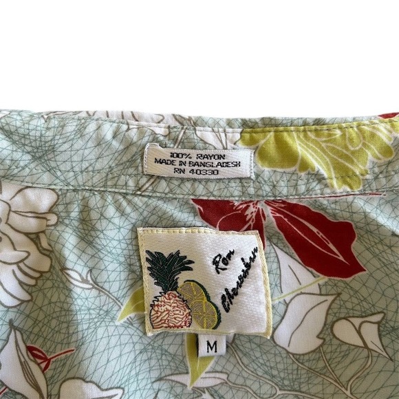Vintage 80s Ron Chereskin Hawaiian Shirt Men's M Floral Button-Up Retro - Picture 1 of 6